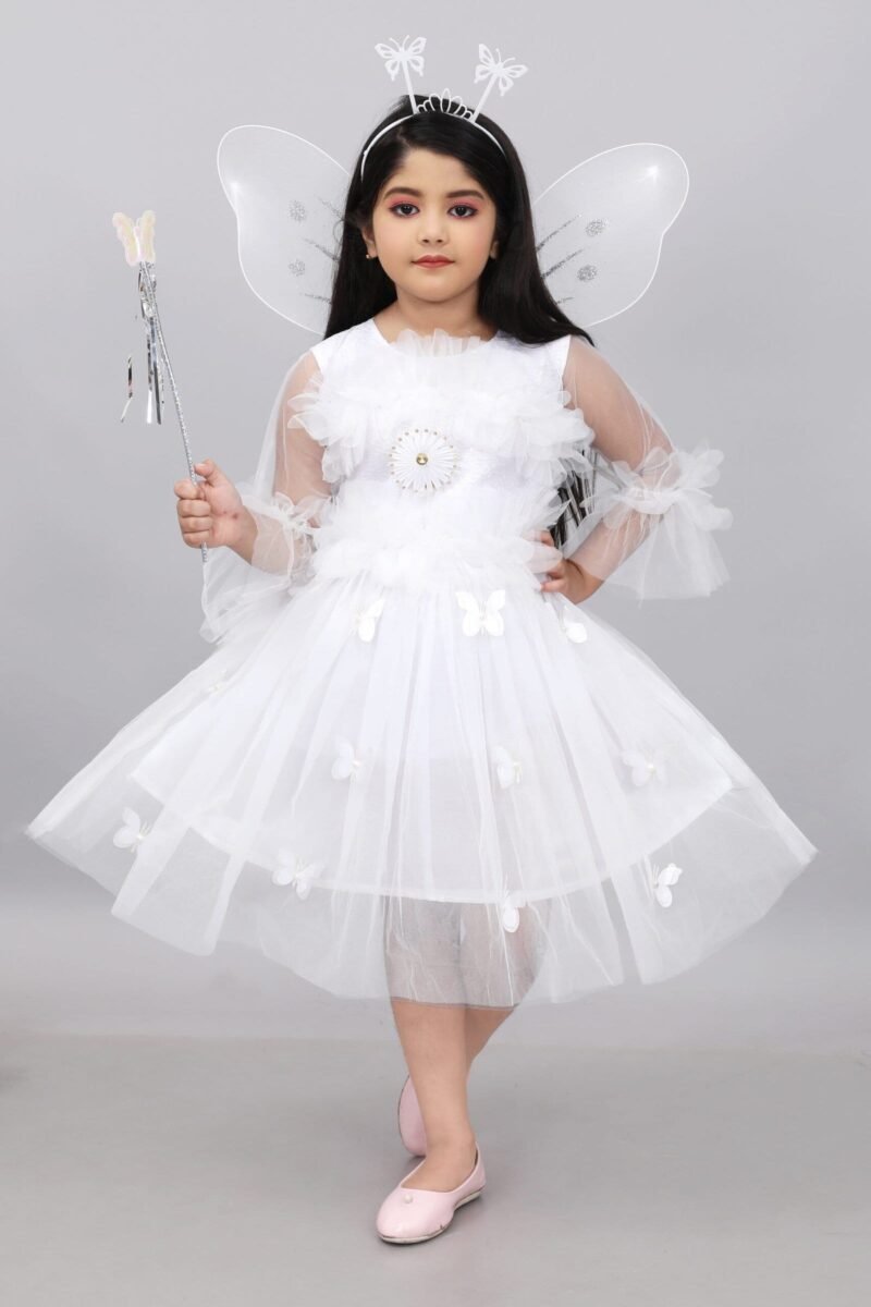 Pari Frock Dress for Girls  White Color