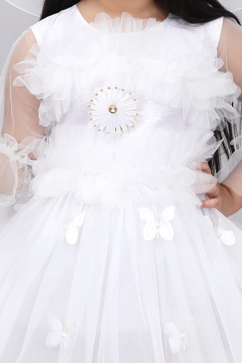 Pari Frock Dress for Girls  White Color - Image 4