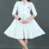 Women Long White Color Top Dress