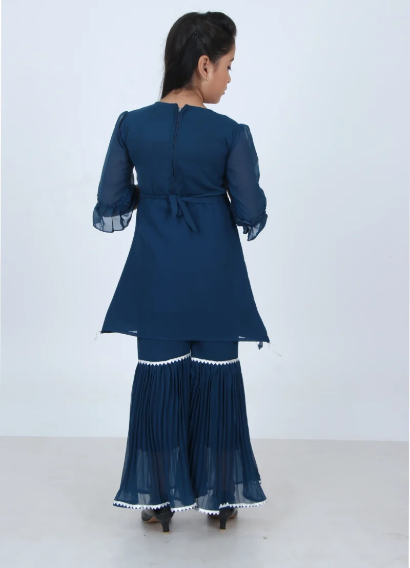 Girls Firoza Embroidered Sharara Set | Festive Ethnic Wear | 5–10Y - Image 2