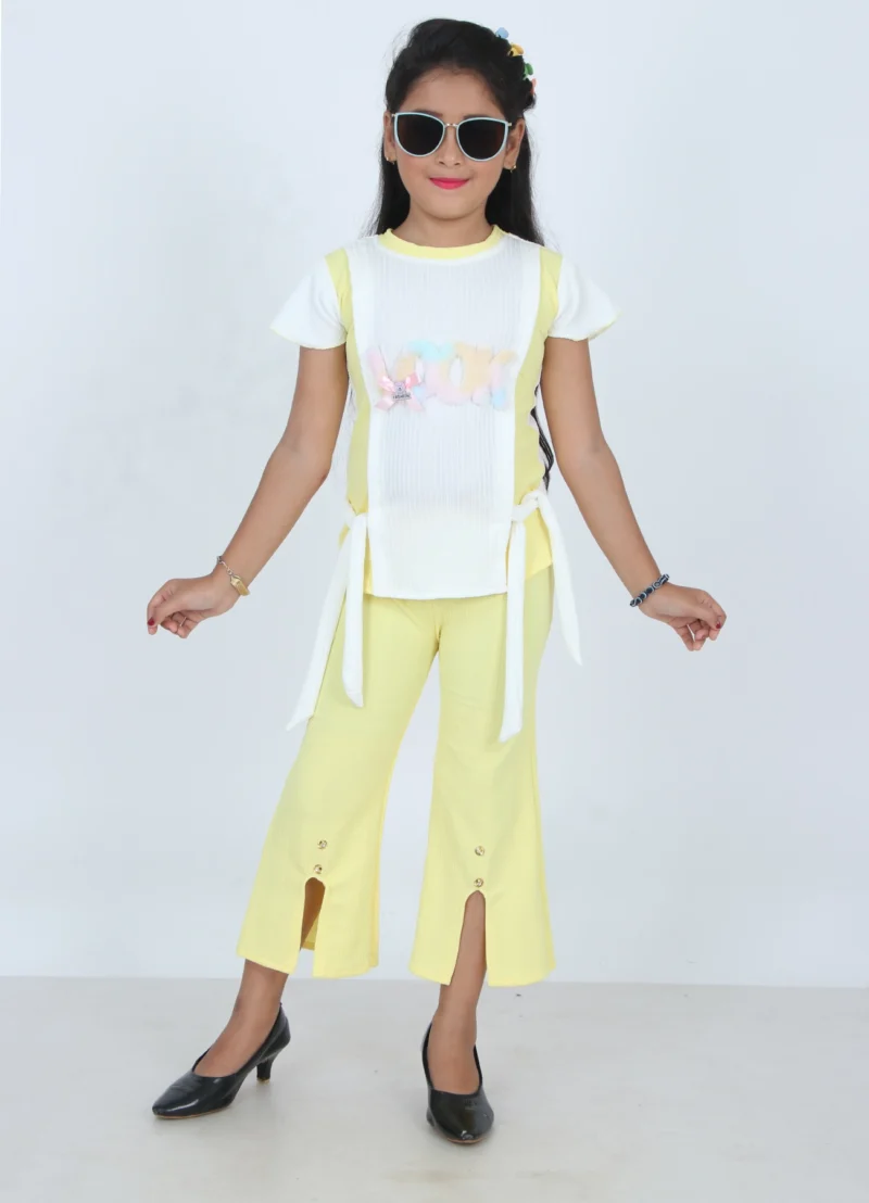 girls clothing sets for kids top plazoo set Yellow color - Image 4